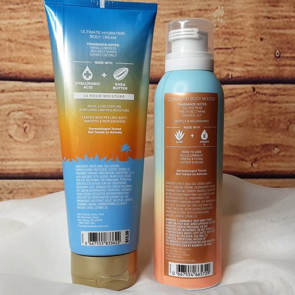 BATH & BODY WORKS 'SUMMERTIME' BODY MOUSSE WASH & MOISTURIZER 2-PIECE SET - Picture 2 of 11